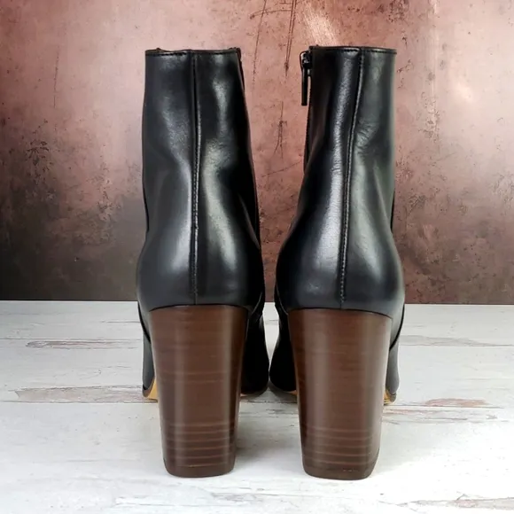 Maje | NWOT Flixy Black Leather Minimalist Boho Career Wear Ankle Boots