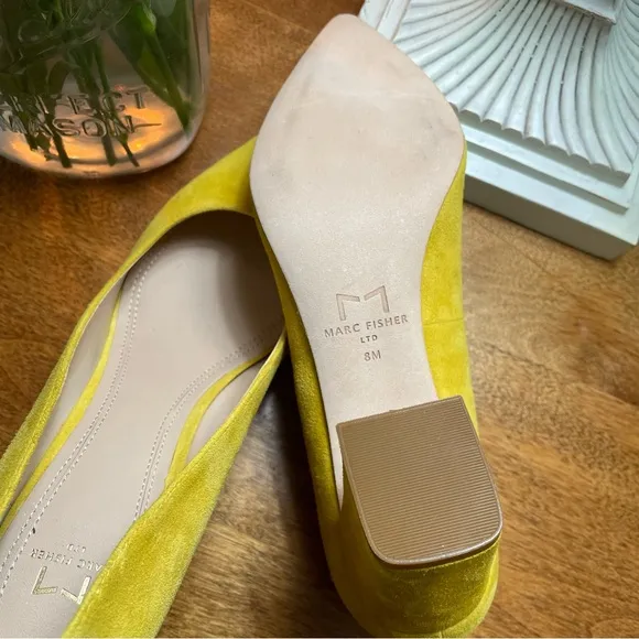 Marc Fisher Yellow Pointed Toe Heels