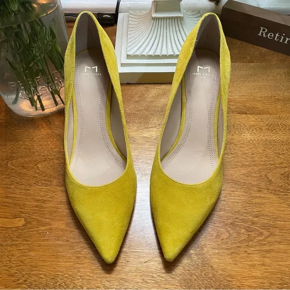 Marc Fisher Yellow Pointed Toe Heels