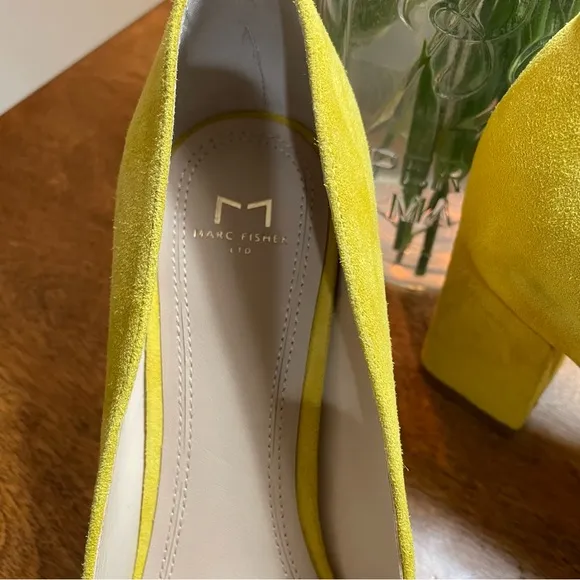 Marc Fisher Yellow Pointed Toe Heels