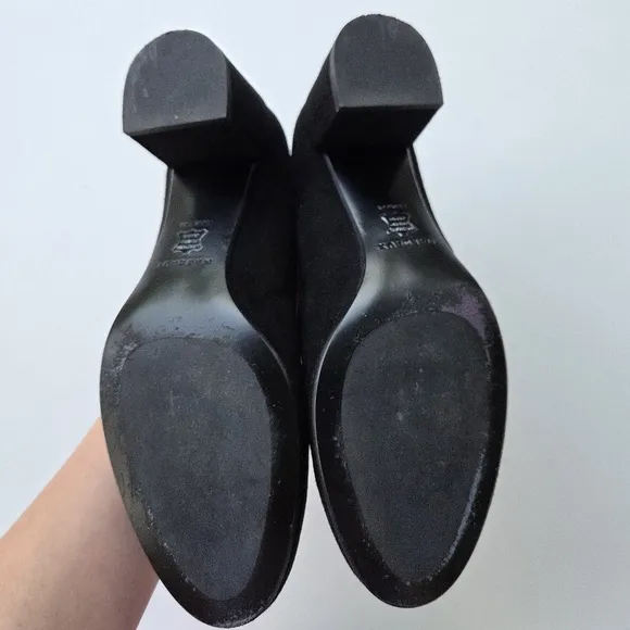 Margaux The Heel in Black Italian Suede Size 40 Block Heels Shoes Size 9.5