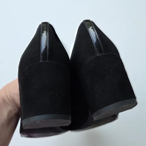 Margaux The Heel in Black Italian Suede Size 40 Block Heels Shoes Size 9.5