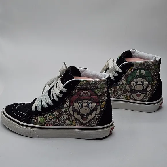 MARIO &amp; LUIGI size 4.5 men 6 women VANS SK8-HI ZIP (NINTENDO)