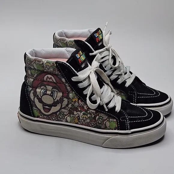 MARIO &amp; LUIGI size 4.5 men 6 women VANS SK8-HI ZIP (NINTENDO)