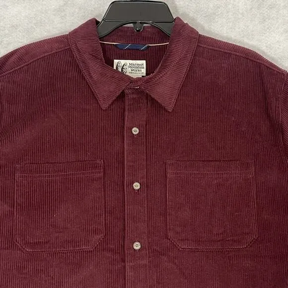Marmot Mountain Works Aylesbury Corduroy Over Shirt Mens Size L Shacket MSPR $90