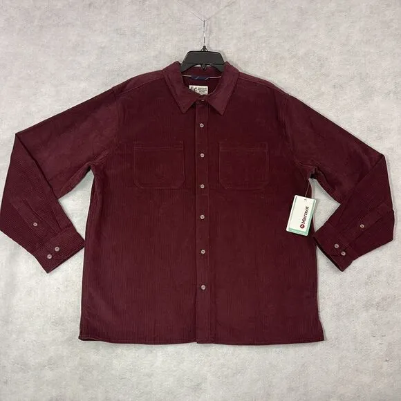 Marmot Mountain Works Aylesbury Corduroy Over Shirt Mens Size L Shacket MSPR $90