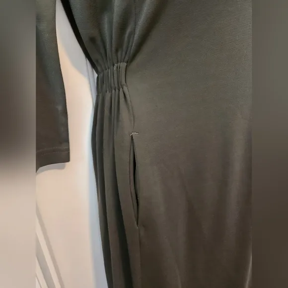 Max Mara Leisure VertigoDress Olive Green Midi Like New Sz 12