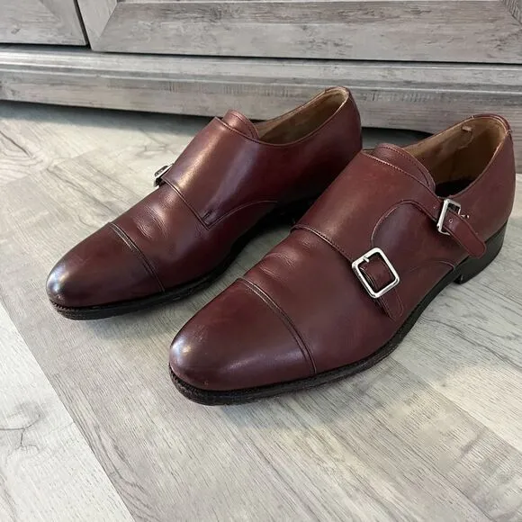Meermin Shoes Mens US 7.5 UK 6.5 Brown Leather Double Monk Strap Mallorca Oxford