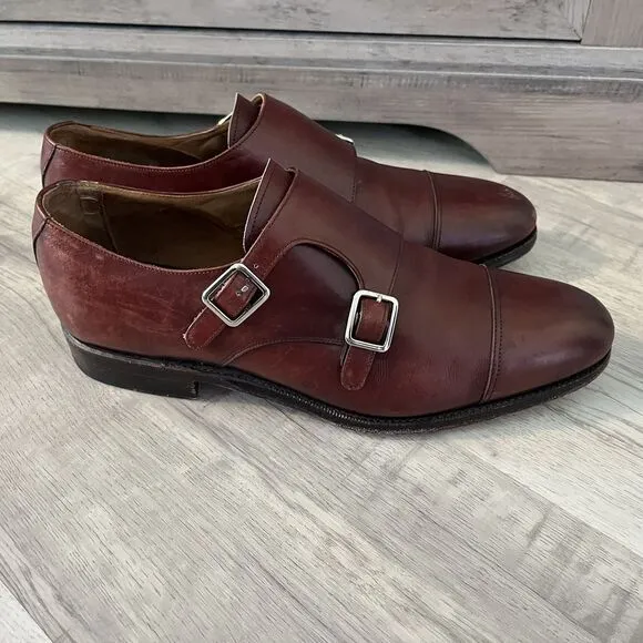 Meermin Shoes Mens US 7.5 UK 6.5 Brown Leather Double Monk Strap Mallorca Oxford