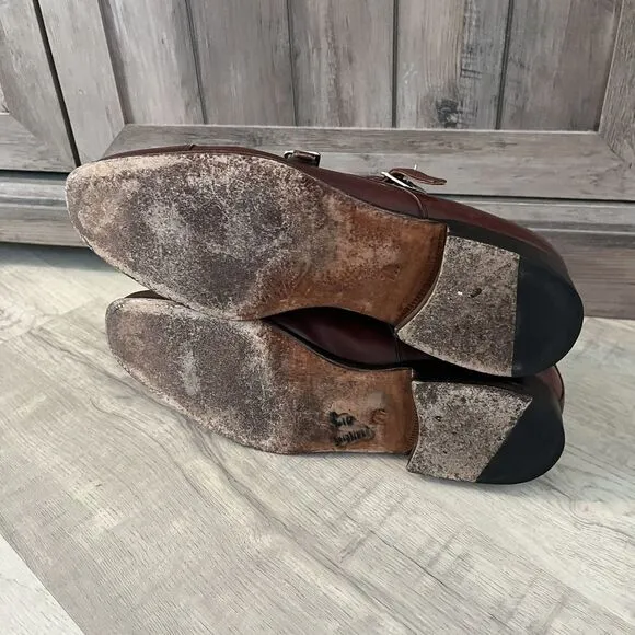 Meermin Shoes Mens US 7.5 UK 6.5 Brown Leather Double Monk Strap Mallorca Oxford