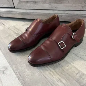 Meermin Shoes Mens US 7.5 UK 6.5 Brown Leather Double Monk Strap Mallorca Oxford