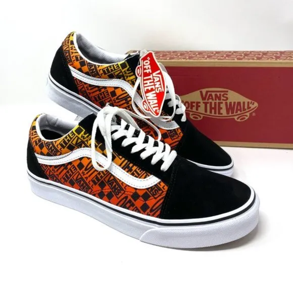 💖MEGA SALE💖VANS Old Skool Logo Flame Suede Canvas Shoes Women's VN0A4U3B2N5