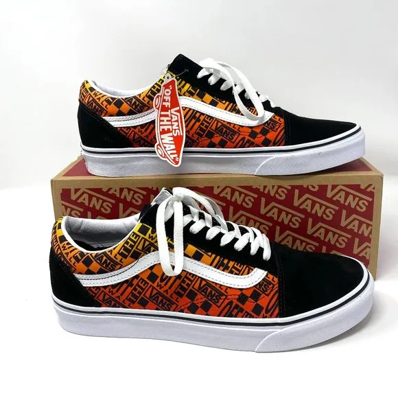 💖MEGA SALE💖VANS Old Skool Logo Flame Suede Canvas Shoes Women's VN0A4U3B2N5