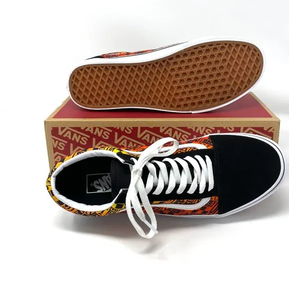 💖MEGA SALE💖VANS Old Skool Logo Flame Suede Canvas Shoes Women's VN0A4U3B2N5