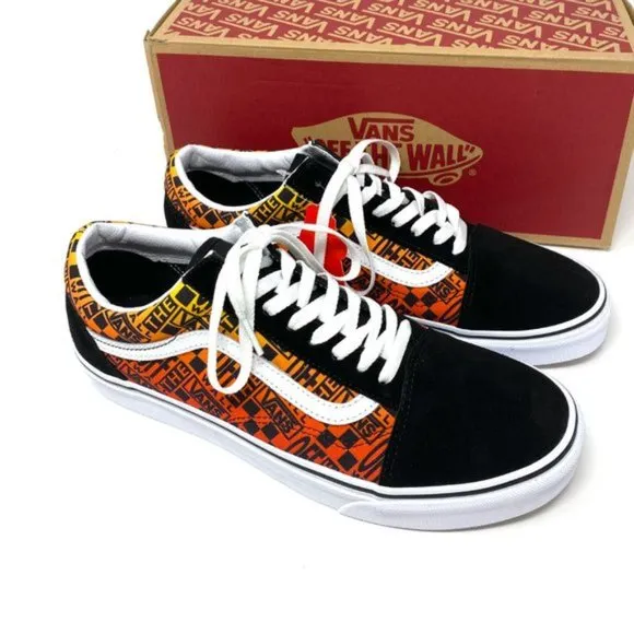 💖MEGA SALE💖VANS Old Skool Logo Flame Suede Canvas Shoes Women's VN0A4U3B2N5