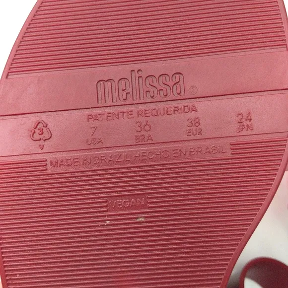 MELISSA   Viktor &amp; RolfTie Mar Sandals. Size 7. Pink &amp; Red Color. Bow Sandals.