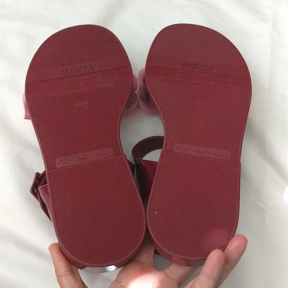 MELISSA   Viktor &amp; RolfTie Mar Sandals. Size 7. Pink &amp; Red Color. Bow Sandals.