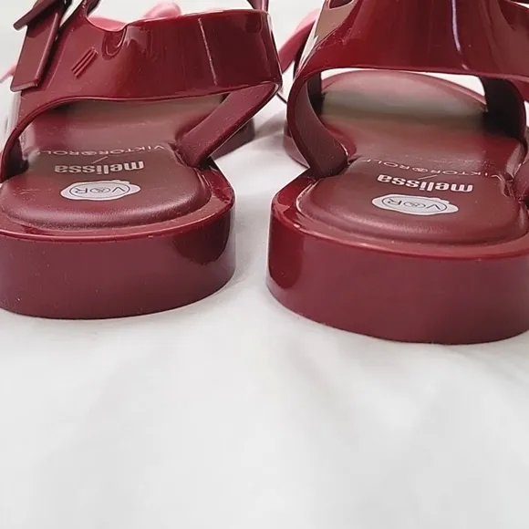 MELISSA   Viktor &amp; RolfTie Mar Sandals. Size 7. Pink &amp; Red Color. Bow Sandals.