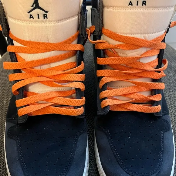 Men Shoes - Black and Orange Air Jordans