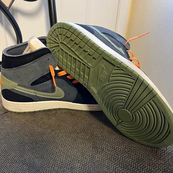 Men Shoes - Black and Orange Air Jordans
