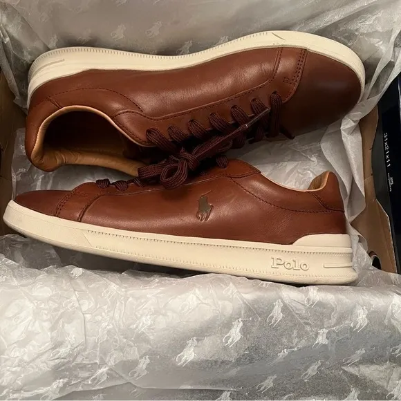 Men's 8 D Polo Ralph Lauren Polo Snuff Pale Russet Brown Shoes