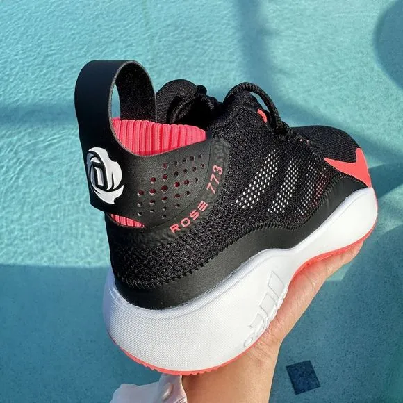 MEN'S adidas D Rose 773 Black Signal Pink Basketball Shoes FW8663