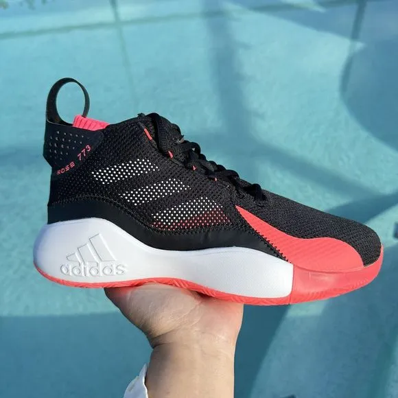 MEN'S adidas D Rose 773 Black Signal Pink Basketball Shoes FW8663