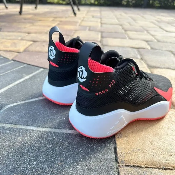 MEN'S adidas D Rose 773 Black Signal Pink Basketball Shoes FW8663
