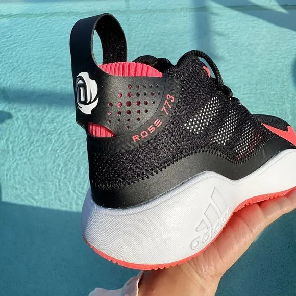 MEN'S adidas D Rose 773 Black Signal Pink Basketball Shoes FW8663