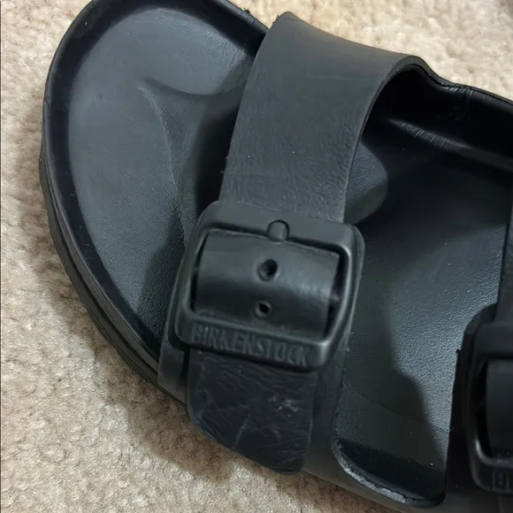 Men’s Birkenstock Black slip on sandals slides shoes Sz 10