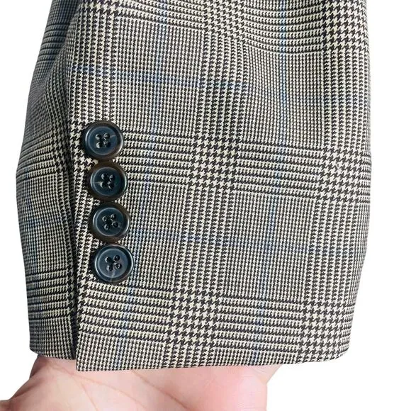 Men's Brooks Brothers 1818 Madison Brown Blue 2-Button 42 Regular Blazer Jacket