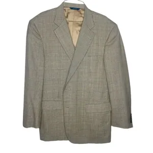 Men's Brooks Brothers 1818 Madison Brown Blue 2-Button 42 Regular Blazer Jacket