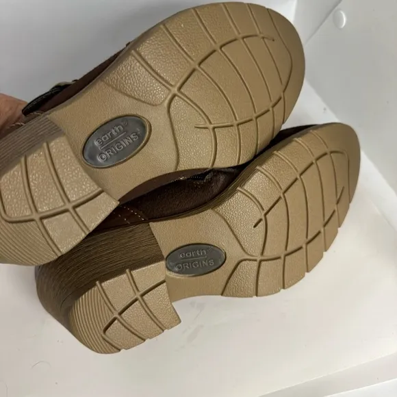 Men's Brown Leather Buckle Shoes