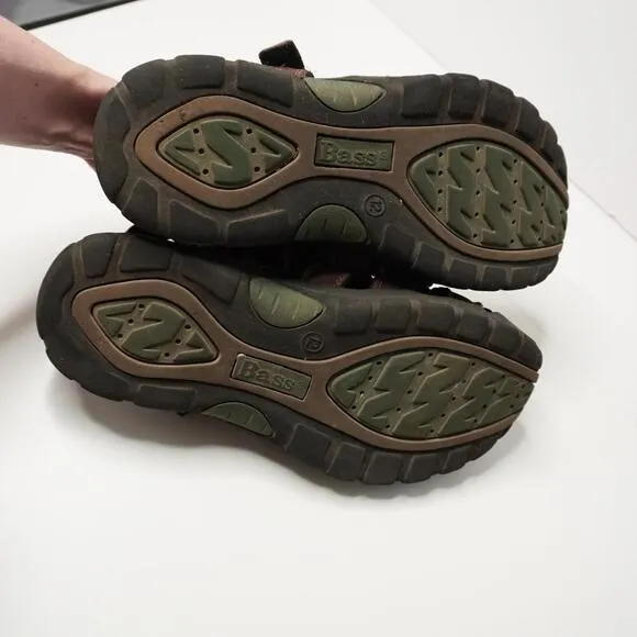 Mens Brown Leather Hiking Sandals Fisherman Bass Size 12 Closed Toe Outdoor Shoe