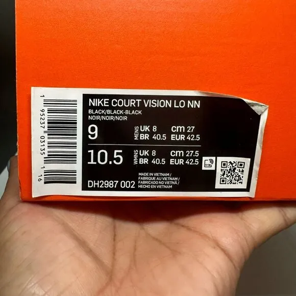 🤩Mens Comfy Shoes Nike Court Vision Lo Next Nature Sz 9 Black DH2987-002 Basic