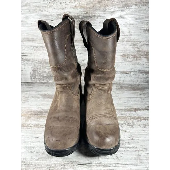 Men's Irish Setter 83907 Two Harbors Waterproof Pull On Brown Leather Boots Sz 8
