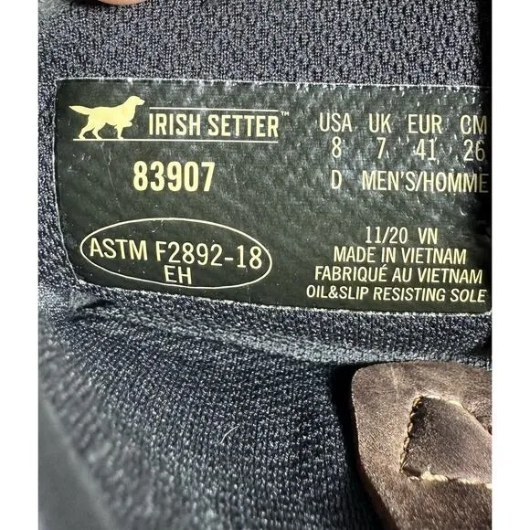 Men's Irish Setter 83907 Two Harbors Waterproof Pull On Brown Leather Boots Sz 8