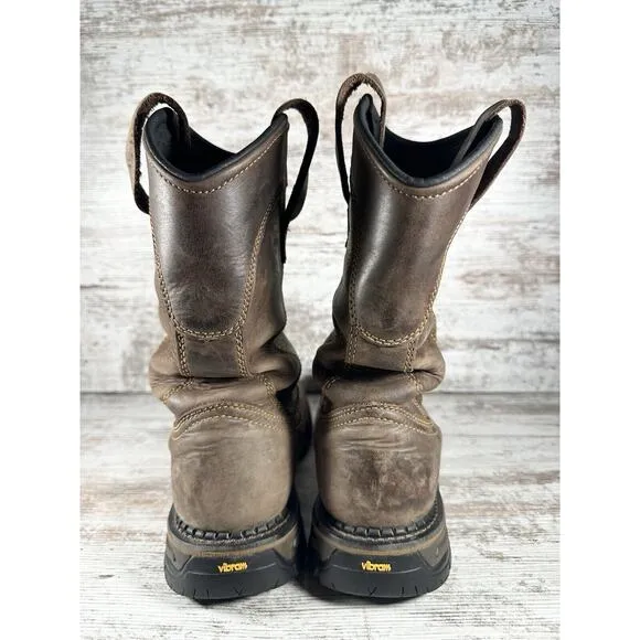 Men's Irish Setter 83907 Two Harbors Waterproof Pull On Brown Leather Boots Sz 8