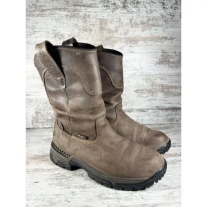 Men's Irish Setter 83907 Two Harbors Waterproof Pull On Brown Leather Boots Sz 8