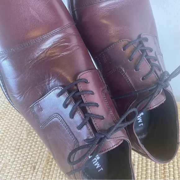 Men’s J Murphy by Johnston &amp; Murphy Burgundy Lace Up Dress Shoes Size 12