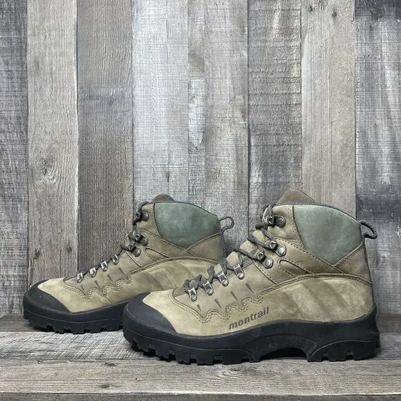 Mens Montrail Gentor Brown Leather Mid Waterproof Hiking Boots Shoes Size 8‎ D