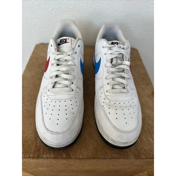 Mens Nike Air Force 1 '07 Mismatched Alternate Swoosh Leather Shoes Size 13
