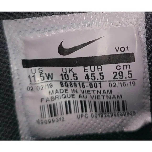 Men's Nike Varsity Compete TR 2 Black Training Shoes Size‎ 11.5W