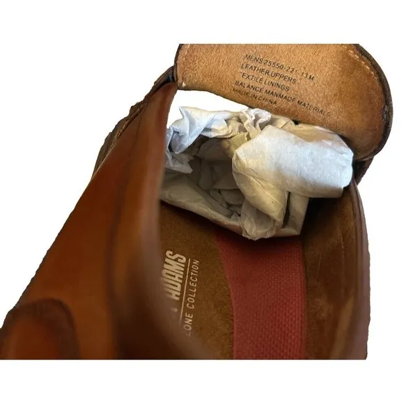 Mens  Stacy Adams Marlowe Algonquin Moc Toe Penny Slip On Cognac Leather 25550