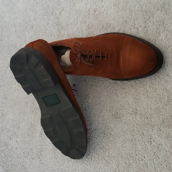 Mens suede cap-toe shoes