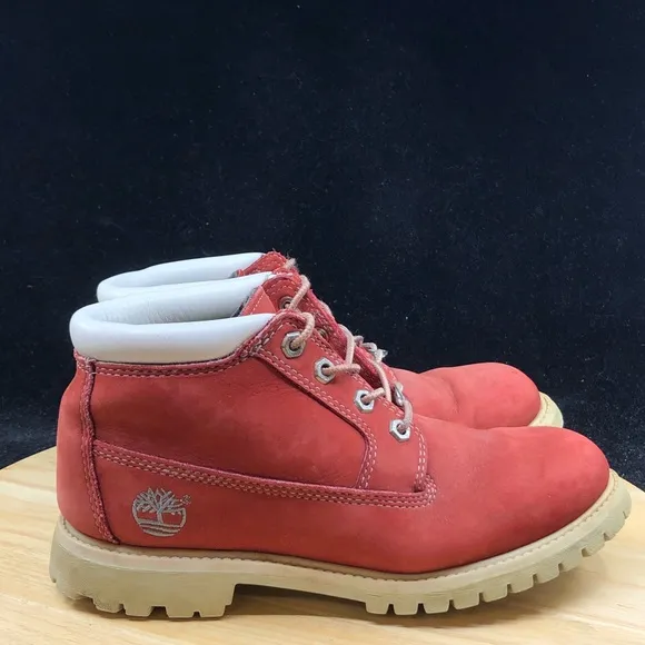 Men’s Timberland Premium 6-inch Waterproof Boot Red/white Nubuck 8940 Size 8M