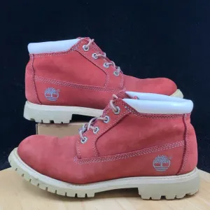 Men’s Timberland Premium 6-inch Waterproof Boot Red/white Nubuck 8940 Size 8M