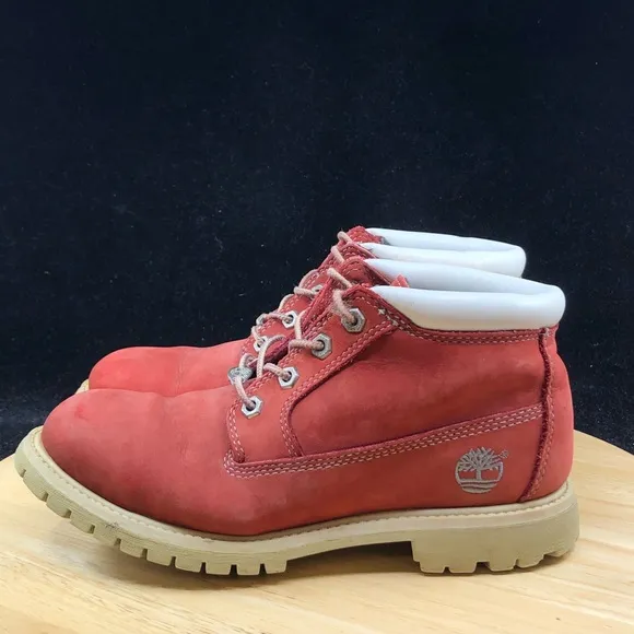 Men’s Timberland Premium 6-inch Waterproof Boot Red/white Nubuck 8940 Size 8M
