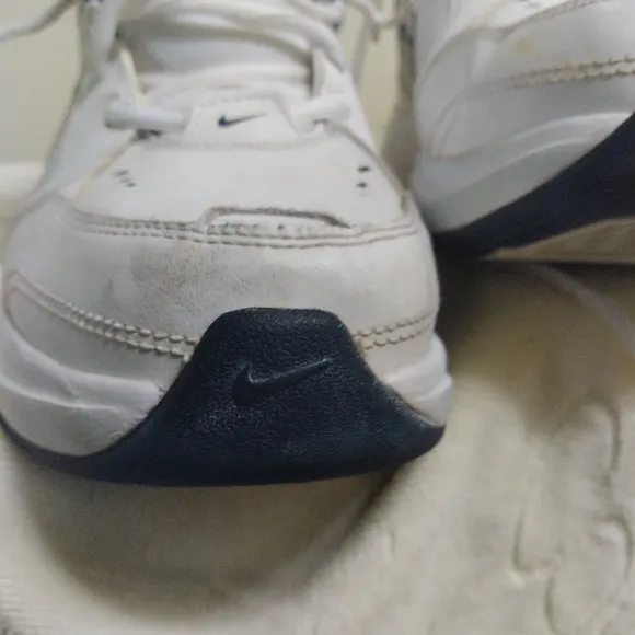 Men's White and Blue Nike AIR MONARCH Sneakers Shoes 9