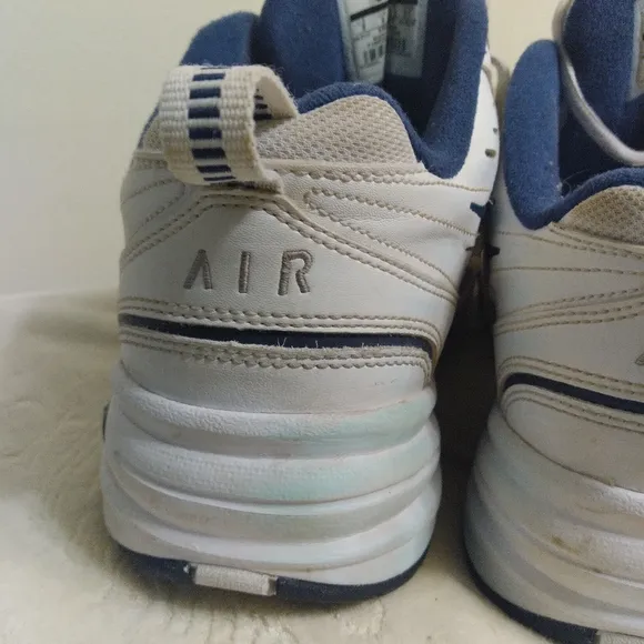 Men's White and Blue Nike AIR MONARCH Sneakers Shoes 9